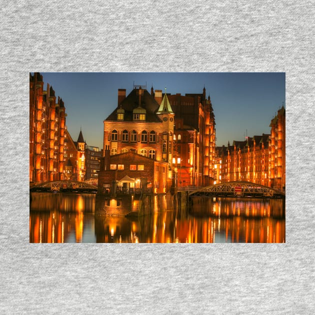 Wasserschlösschen, dusk, Speicherstadt, Hafencity, Hamburg, Germany, Europe by Kruegerfoto